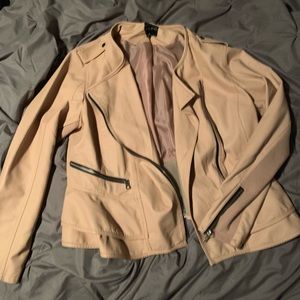 Pink Peplum Moto Jacket